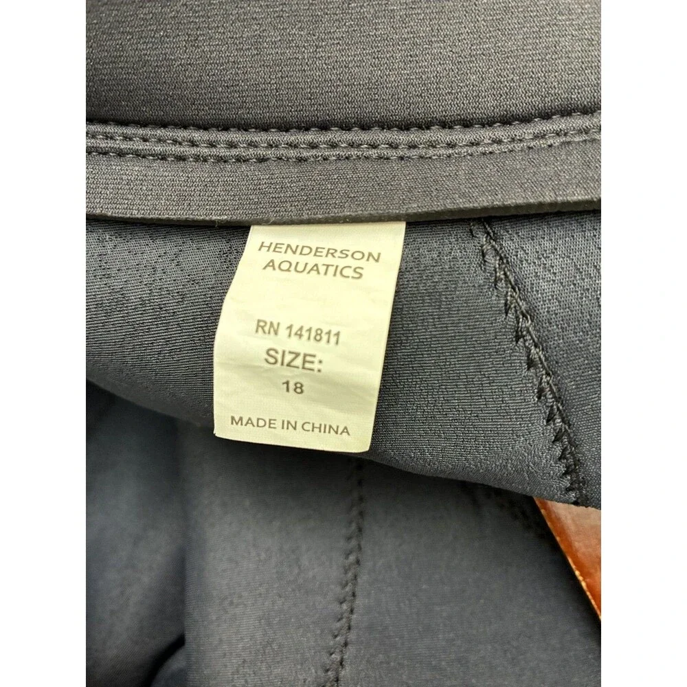 Henderson Aquatics Wetsuit Size 18 Black Gray Full Suit Back Zip Diving Surf